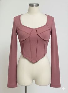 Chic Color Block Long Sleeve Top