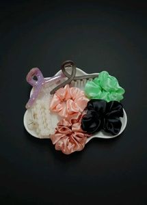 Soft Silk/Satin Scrunchie set of 2 at ₹130 only