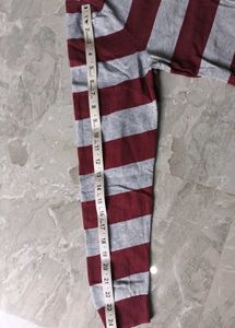 Jean pascal Striped Maroon and Grey Pullover