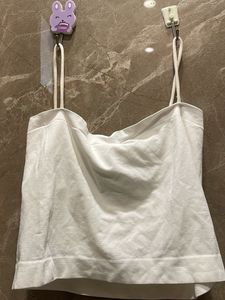 White Basic Cami Top With Built In Pads