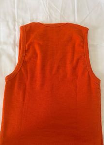 Bright Orange Ribbed Tank Top