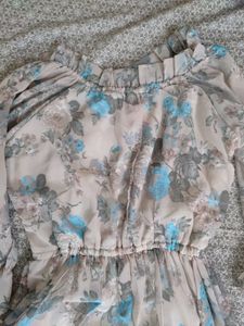 Floral Print Chiffon Dress