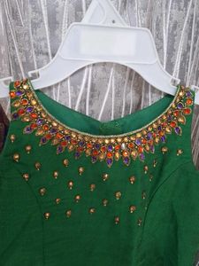Cute Green Top and Silk Skirt