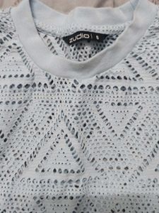 Crochet Lace Geometric Pattern Top