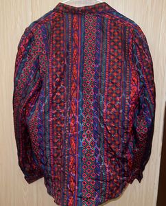 Vibrant Patterned Button-Up Blouse