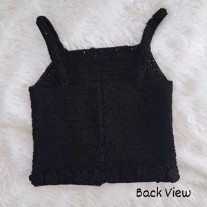Black Crochet Crop Top