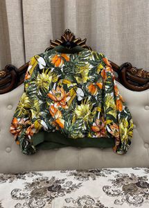 Floral Print Bomber Jacket