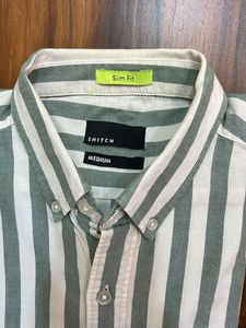 New-Men's Striped Slim Fit Casual Shirt