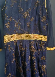 Elegant Navy Floral Gown