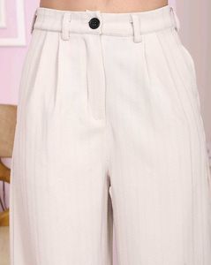 Sleeveless Textured Waistcoat With Wide Leg Pants