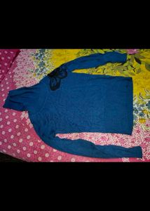 Blue Turtleneck Sweater