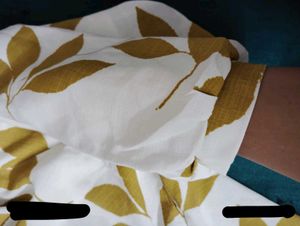 White Leaf Print Puff Sleeve Shirt