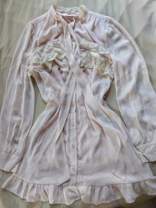 Chic Sheer Ruffle Blouse