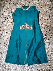 Teal Embellished Kurti