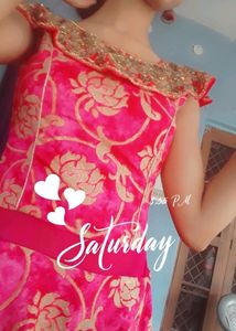 Stunning Pink & Gold Embellished Dress