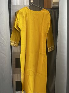 Mustard Printed Kurta