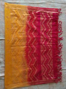 Vibrant Yellow & Pink dupatta