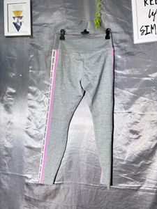 Nike Grey Leggings with Pink Stripes