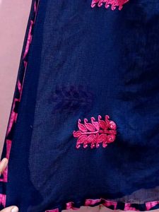 Embroidered Navy Blue Dupatta