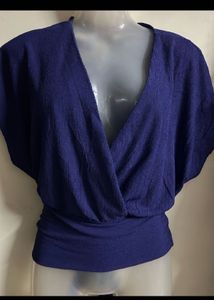 Stylish Blue Wrap Top