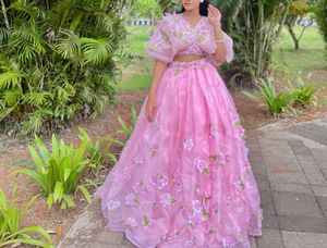 Stunning Pink Floral Lehenga and Blouse