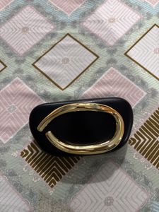 Chic Black Clutch with Gold Accent