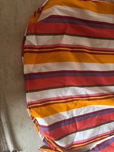 Off-Shoulder Striped Puff Sleeve Top