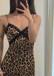 Leopard Print Slip Dress