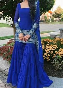 Blue Sharara Set (L)clearing soon