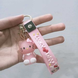 Cute Pink Hello Kitty Keychain