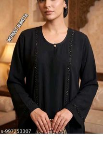 Elegant Black abaya with Embellishments