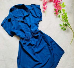 Stylish Blue Shirt Dress