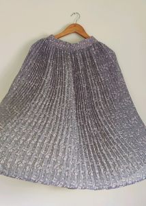 Grey Accordian Pleated Skirt