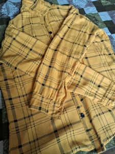 Yellow Plaid women Shirt