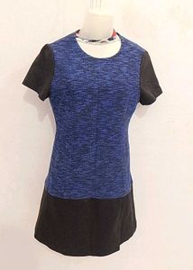 Blue &amp; Black Two-Tone Dress