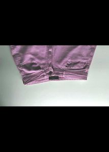 Lavender Wide Leg straight denim Jeans frayed