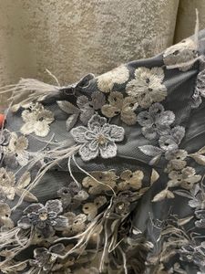 Embroidered Grey Floral Blouse