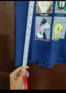 combo of 2 Red Embellished top and cartoon tshirt