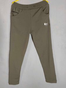 Men's Olive Green Track Pants / Joggers with Zippe