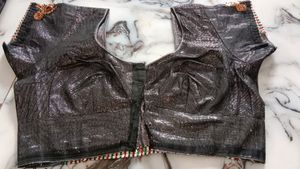 Net Black Saree With Golden Work