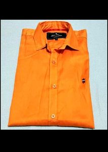 Vibrant Orange Button-Up Shirt