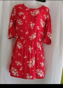 H&amp;M Red Floral Mini Dress