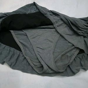 Grey Ruched 🤎Mini Skirt