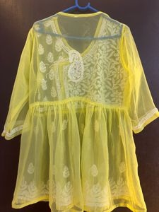 Yellow Embroidered Kurta