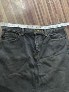 Classic Grey Denim Skirt