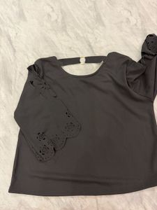 Chic Black Bell Sleeve Top