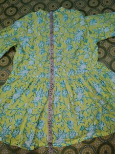 Yellow Floral Print Kurta