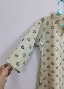 Front Slit Beige Kurta