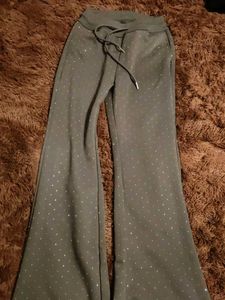 Sparkly Gray Flared Pants
