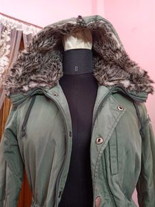 💚Olive Green Fur Hooded Jacket💚